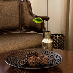 Designer Cano Vase made of aluminum with a textured finish in a conical shape.