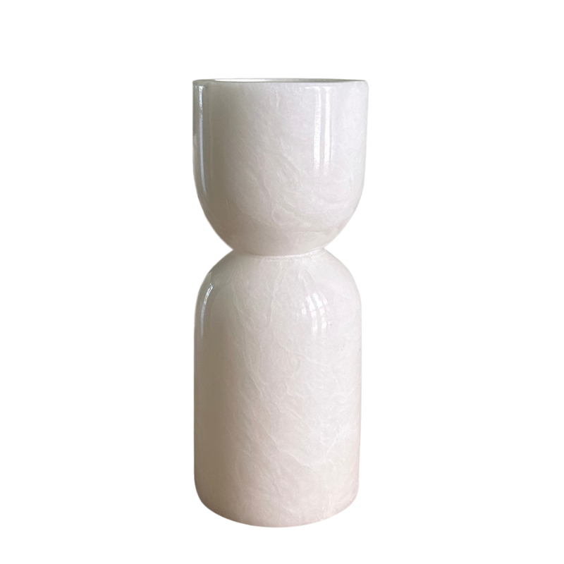 Large Alabaster Candle Holder White Color at The Living Influence