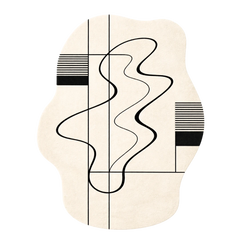 Abstract design with black lines on a beige background