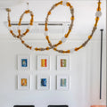 Custom Wood & Glass Squiggle Chandelier