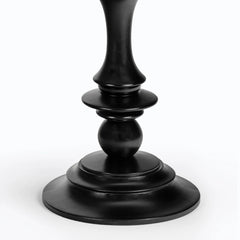 Bird of Paradise - Black, close-up of turned black finish wood pedestal base