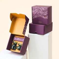 Two borosilicate glass mini vases (teal) gift box by Muun Home