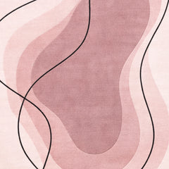 Pink abstract design with black lines on a pink background