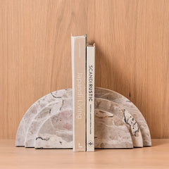 Arcway Bookend - Set of 2 - Semi-Circle Pair Holding Two Books, Front View