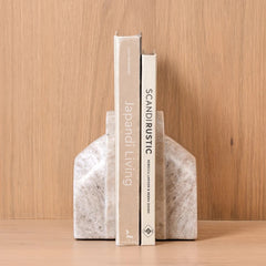 Arch Morchana Bookend - Set of 2 - Front View Holding Two Slim Books
