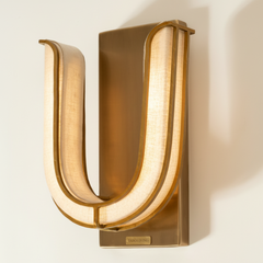 Unique designer Qandil Wall Lamp made of brass and iron mounted on a white wall