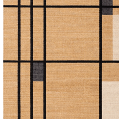 Close-up of a rug with geometric pattern