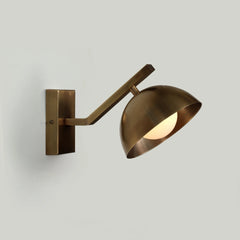 Bronze Molt Wall Sconce made of  Brass with Dome shade and glass globe, side look