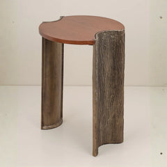 Millen Side Table with walnut top and brass legs
