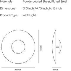 Material & Dimensions mentioned of wall lighting disc wall sconce
