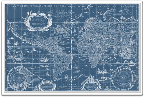 Blue Print World Map