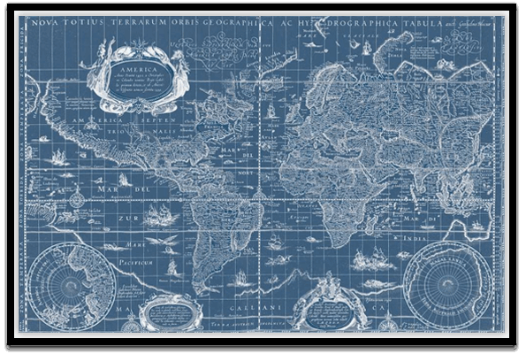 Blue Print World Map