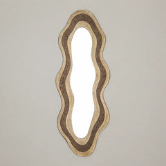 Osric Wall Mirror with tall hammered brass frame