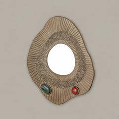 Rivel Wall Mirror with green and terracotta stones