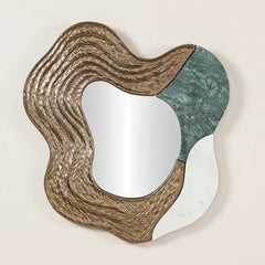 Sorrel Wall Mirror with brass and stone frame