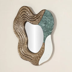Sorrel Wall Mirror with green and ivory marble