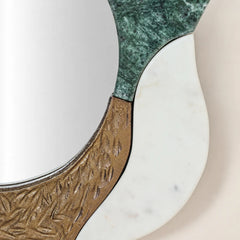 Sorrel Wall Mirror in antique brass with textured ridges