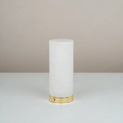 Midas Cylindrical Tall Table Lamp in alabaster