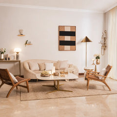 Midas Cylindrical Short Table Lamp with natural veining