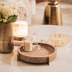 Midas Cylindrical Short Table Lamp, compact alabaster cylinder