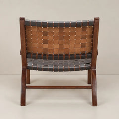 Hermes Lounge Chair in natural finish oak wood - back view