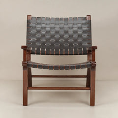 Hermes Lounge Chair with clean-lined oak frame