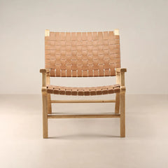 Hermes Lounge Chair, mid-century inspired oak and leather