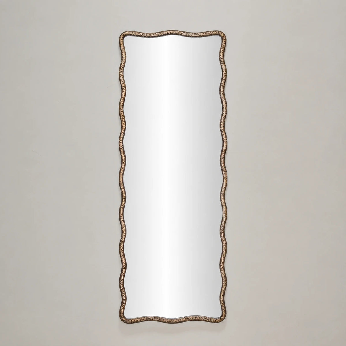 Luric full length mirror with textured aluminium frame – front view