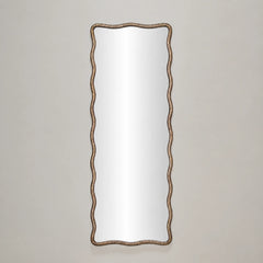 Luric full length mirror with textured aluminium frame – front view