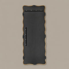 Back view of Luric mirror with wall-mounting hardware