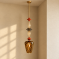 Wood & Glass Tiger Pendant