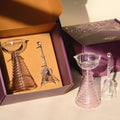 GLASS TALL DIYA & RINGING BELL - PINK