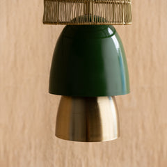 Close-up of Totem Gold Wall Lamp showing intricate woven MS baskets and integrated LED lighting bar within totemic form.