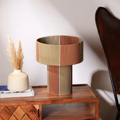 Colorful brown threading Table Lamp made of cotton