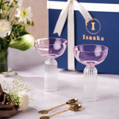 Dessert & Drink Artisan Pink Glass by Isaaka