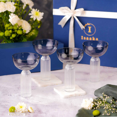 Grey Stem Glass: Set of 4 DD bowls in gift set