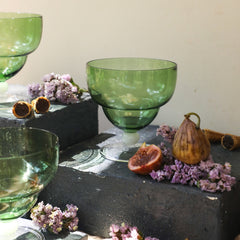 Green Goblet Glass Bowl by Isaaka Creations