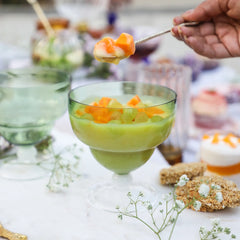 Green Glass Bowl: Perfect to enjoy fruits cream & any snack