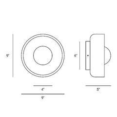 Blot Wall Sconce technical drawing and dimensions