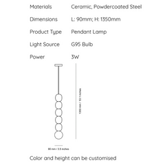Dimensions and material mentioned, it can be Customized -Beads Hanging Pendant Light