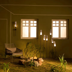 Outdoor lighting fixtures crafted in stainless steel for durability