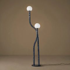 Unique floor lamp with two spherical lights for ultra modern homes
