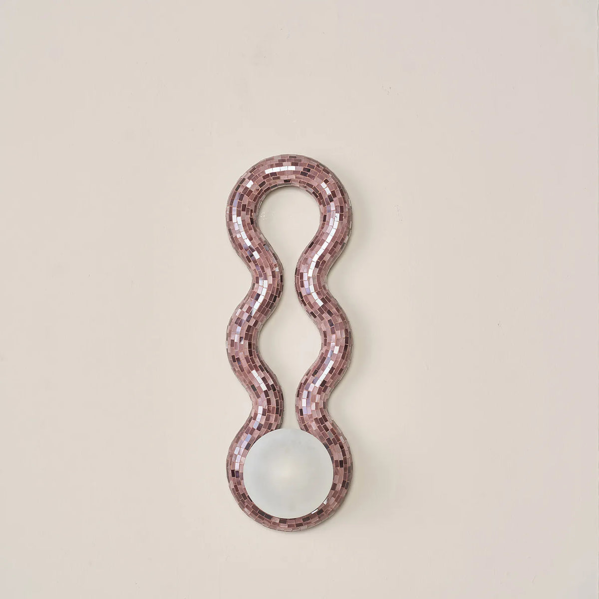 Reva Double Loop Wall Lamp, handcrafted in glass mosaic