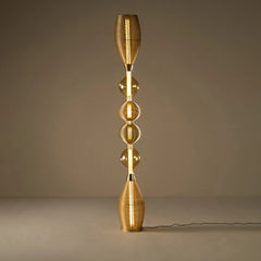 Decorative Gold floor lamp with glowing ambient light