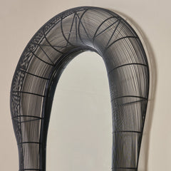 Decorative Midnight Black Mirror
 with wire mesh design frame