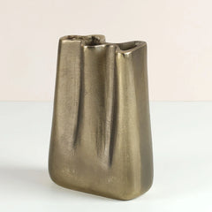 Bronze Peru Vase made of aluminum with textured surface.