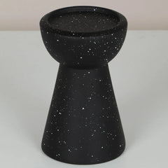 Statara Black Candle Holder (Set of 2) in black concrete