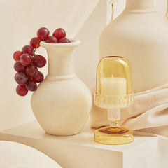 Fairy Lamp, classy yellow glass candle holder
