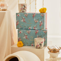Kulhad Botanical Affaire for elegant tea and beverage serving placed next to Isaaka gift box