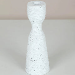 Statara White Candle Holder (Set of 2) in white concrete